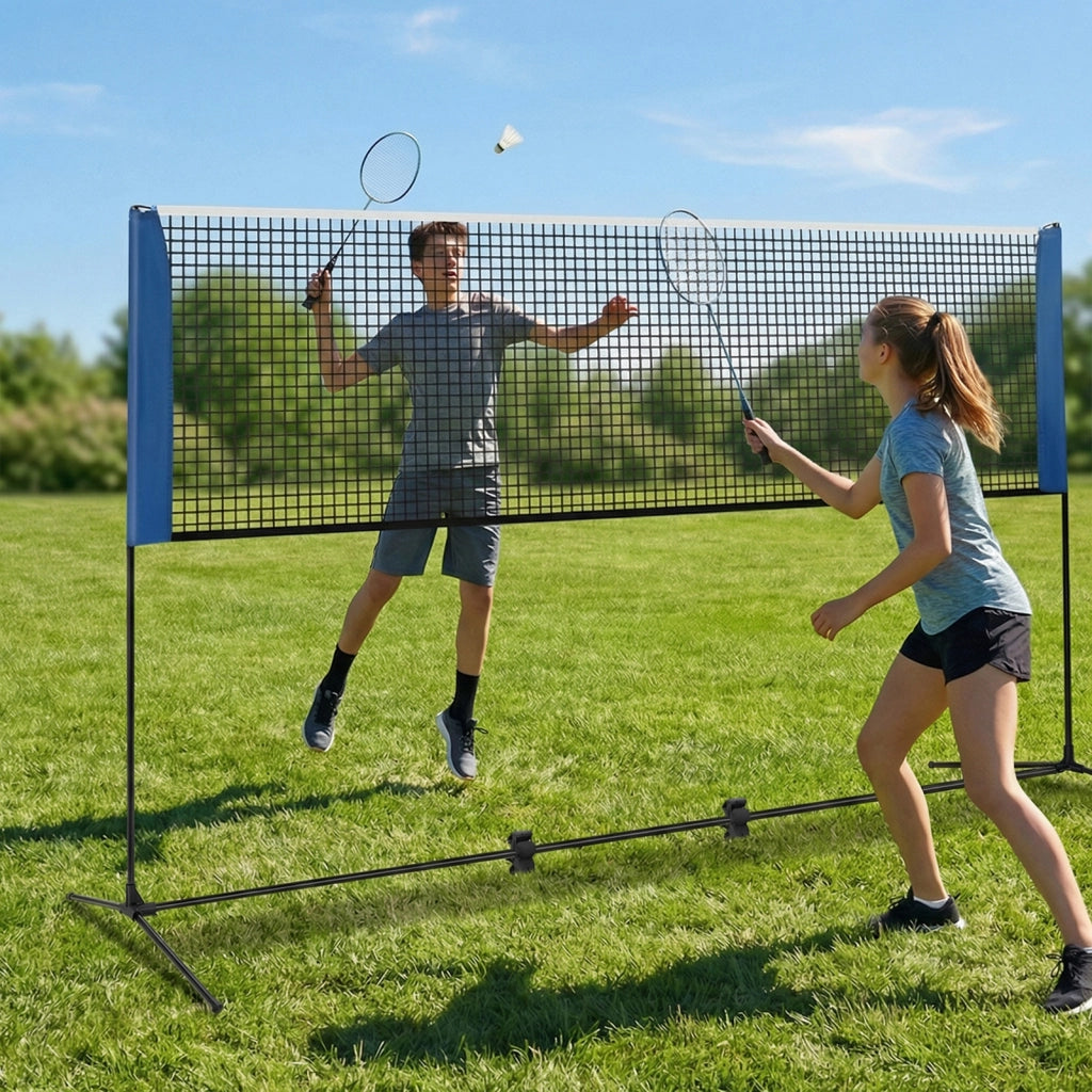 Set racchette badminton 510 cm con rete multi-sport, Rete regolabile per pickleball tennis con accessori e borsa Blu