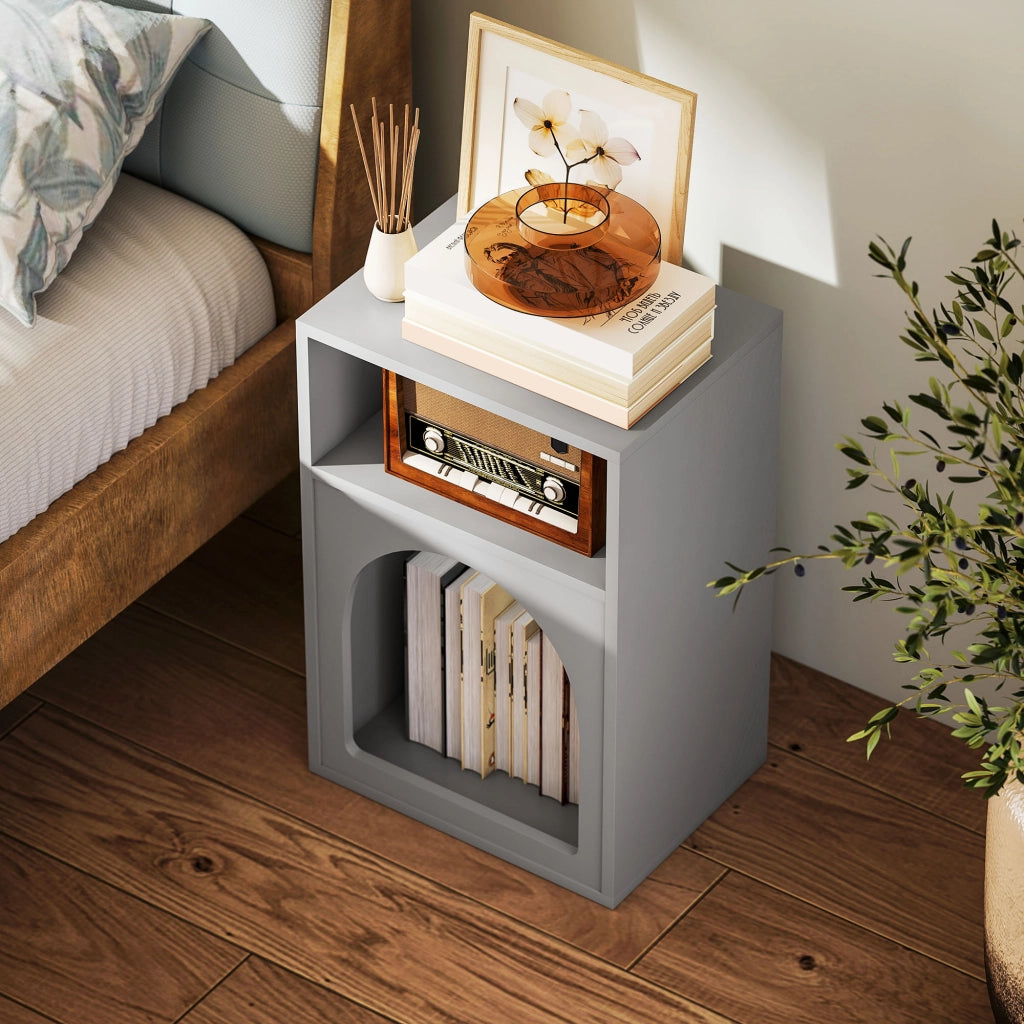 Comodino ¨C zephmum ¨C grigio 40x30x60 cm