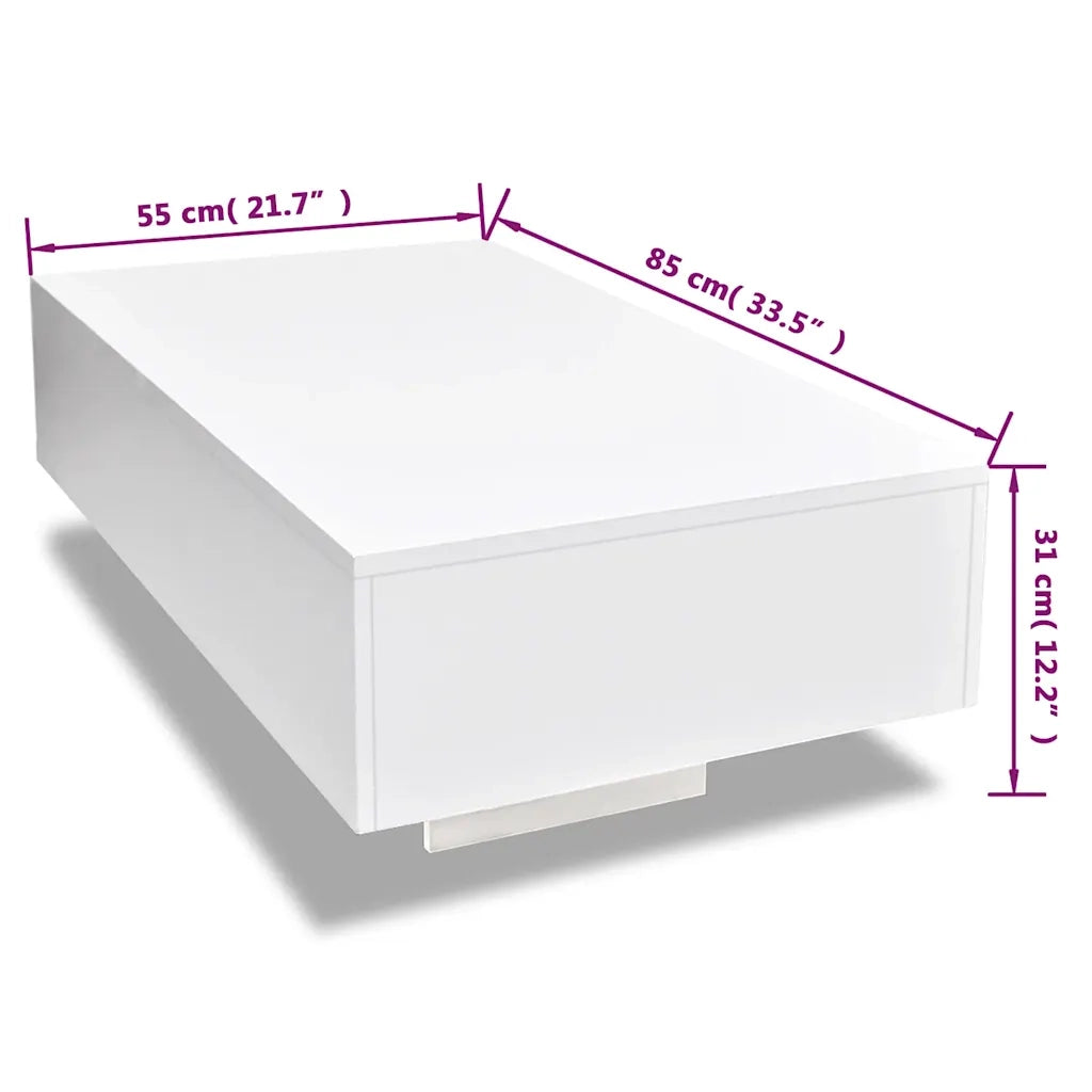 Tavolino da Salotto Bianco Lucido 244022