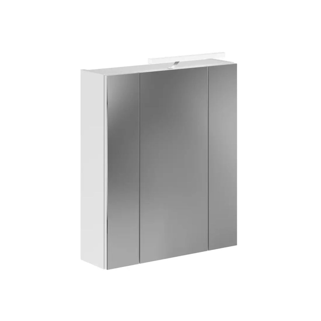 Mobiletto con Specchi + LED - Bianco Lucido - KLEANKIN