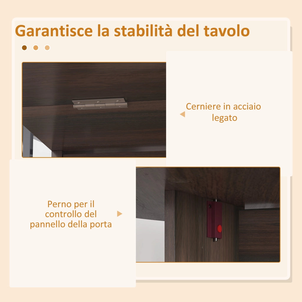 Tavolo Pieghevole con Ribalte Ovale ¨C Minimal ¨C Legno, Marrone