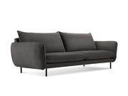 Cosmopolitan Design - Divano "Vienna" 4 posti in velluto grigio scuro 