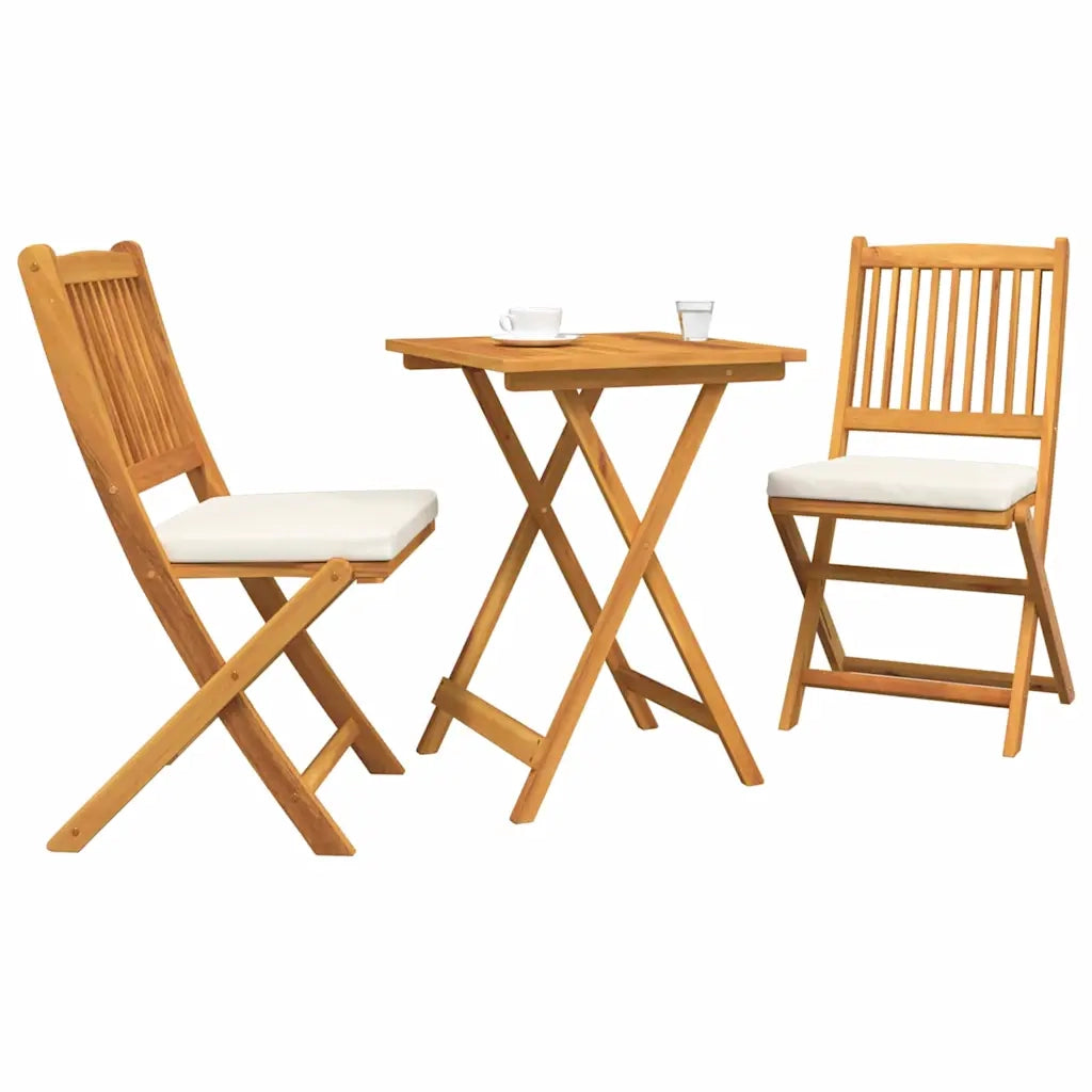 Set Bistro da Giardino 3 pcs Marrone Legno di Acacia Massello 42000951