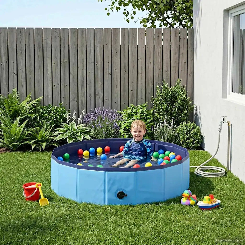 Piscina Pieghevole per Cani Blu 80 x 80 x 20 cm PVC 3416320