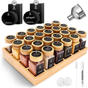 Organizzatore di spezie - rack di spezie - 24 pezzi - nero