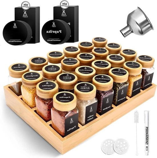 Organizzatore di spezie - rack di spezie - 24 pezzi - nero
