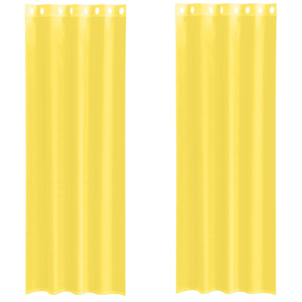 Tende in Voile con Occhielli 2 pz Giallo 4102135