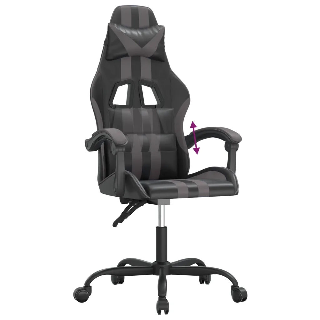 Sedia da Gaming Nera e Grigia in Similpelle 3143822