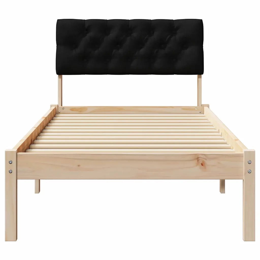 Struttura del Letto con testiera Marrone e nero 75 x 190 cm 878651