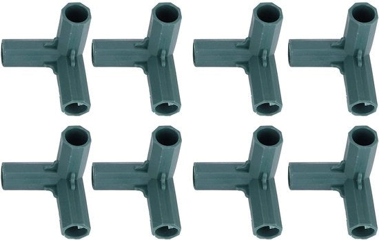 Connettori a Rete per Giardino 8 Pezzi - Connettori 3 Vie - Supporto Stabile - Connettori per Giardino - Materiale di Alta Qualità - Poliammide 16 mm