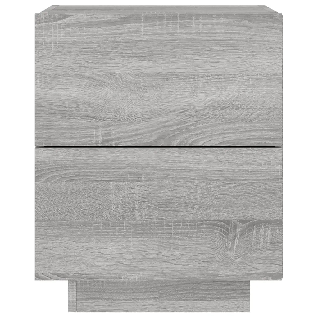 Comodino con Luci LED Grigio Sonoma in Legno Multistrato 836745