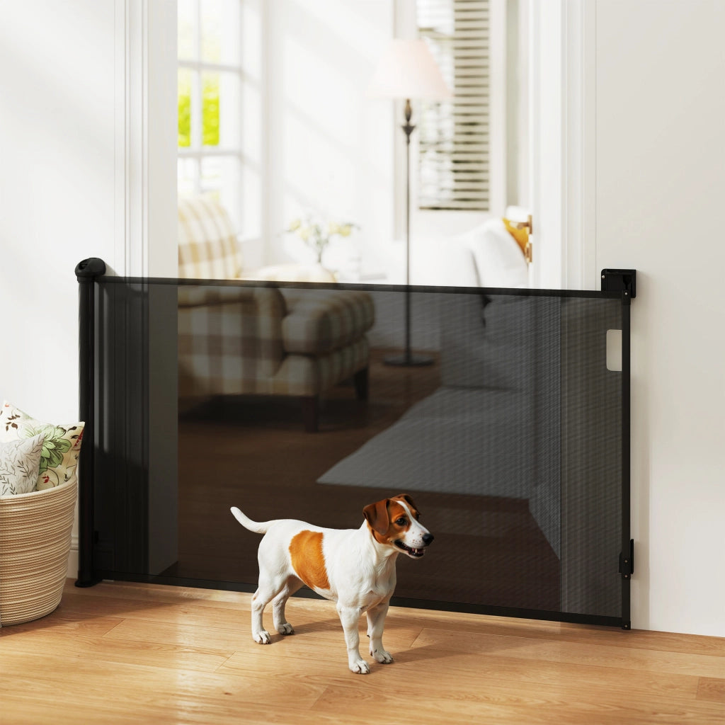 Barriera per Cani Retrattile 0-140 cm ¨C zephmum ¨C Nero