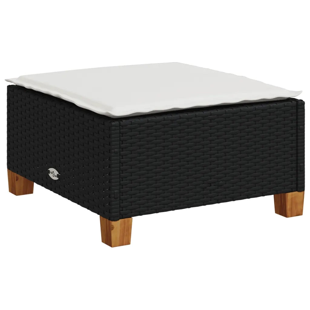 Set Divano da Giardino 6 pz con Cuscini Nero in Polyrattan 3261947