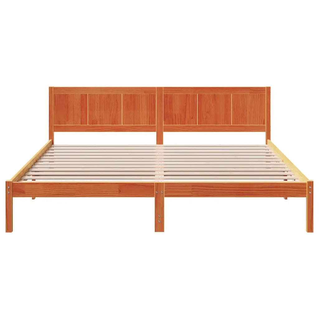 Struttura del letto Marrone 200 x 200 cm Legno massello di pino