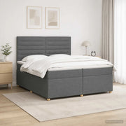 Letto box spring con materasso Grigio Scuro 200 x 200 cm 3455421