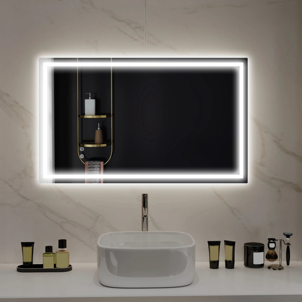 Specchio da Bagno LED con Antiappannante ¨C Minimal ¨C 100x60 cm