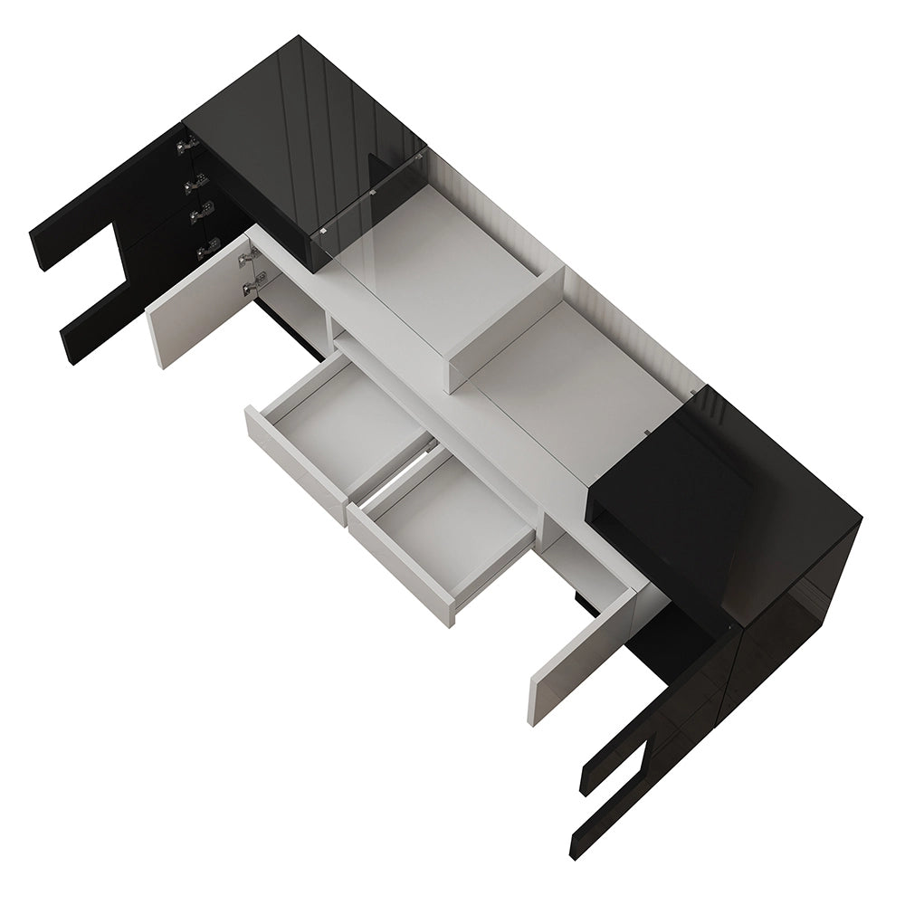 Mobile TV moderno - Xylo - 145cm vetro LED bianco