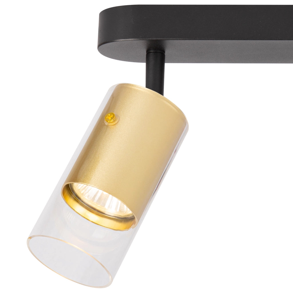 Plafoniera a barra Ricky oro/nera 2xGU10 10W Milagro