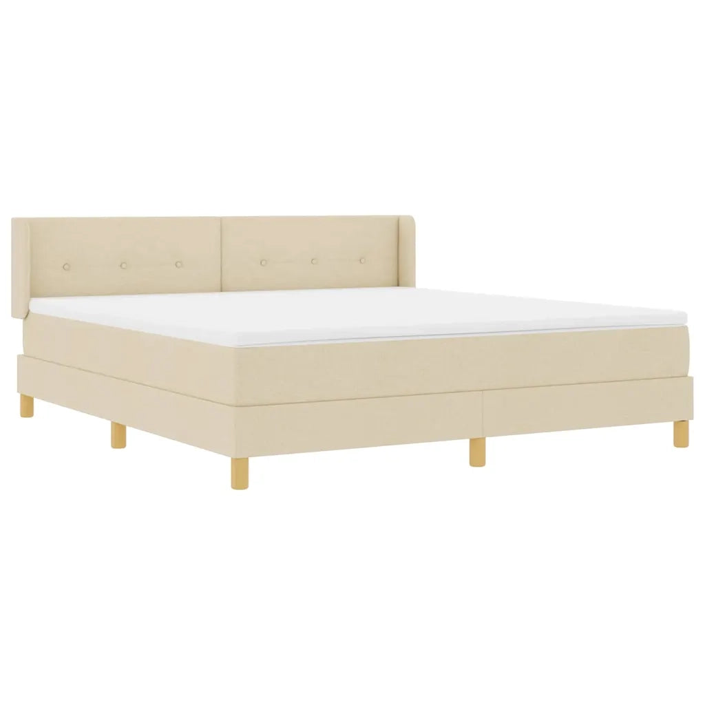 Letto a molle con materasso Crema 200 x 180 cm Poliestere