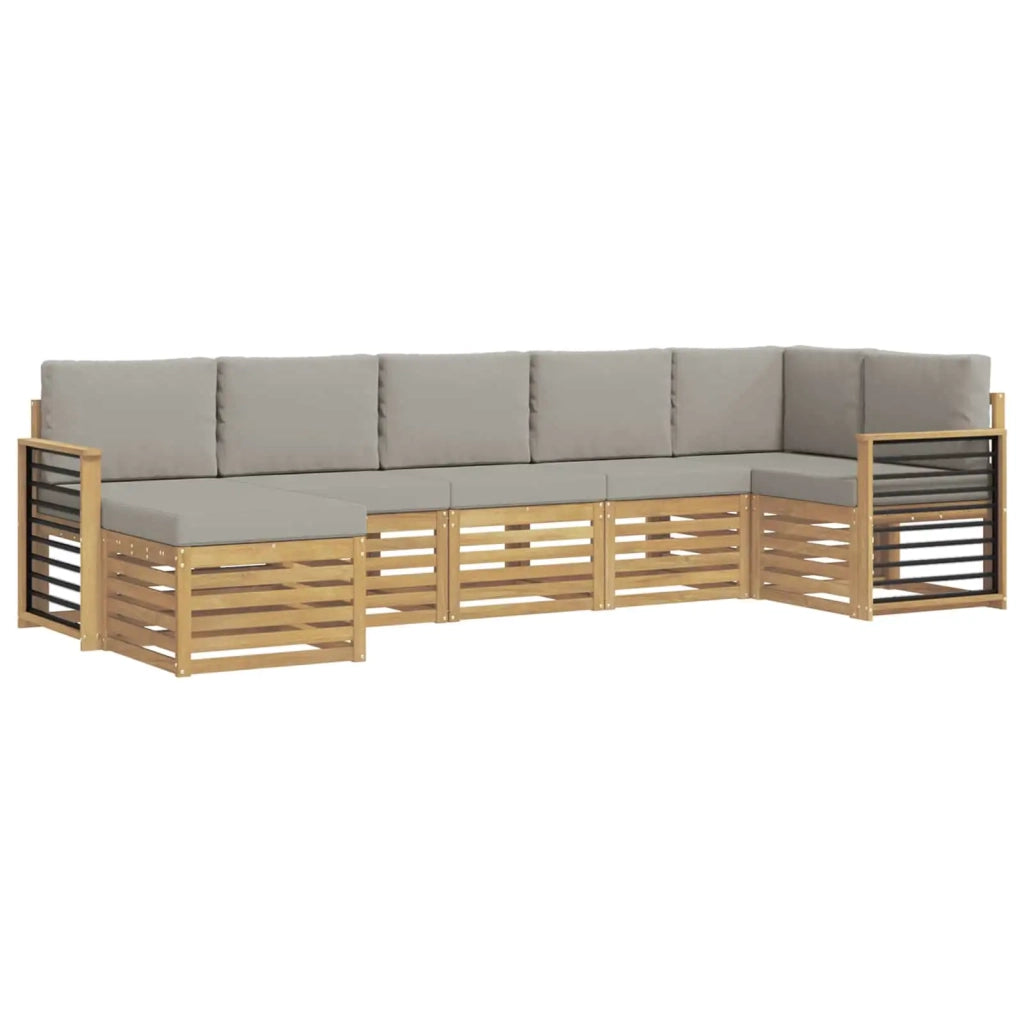 Set di divani da esterno 7 pcs Bianco e Grigio Chiaro 3392206