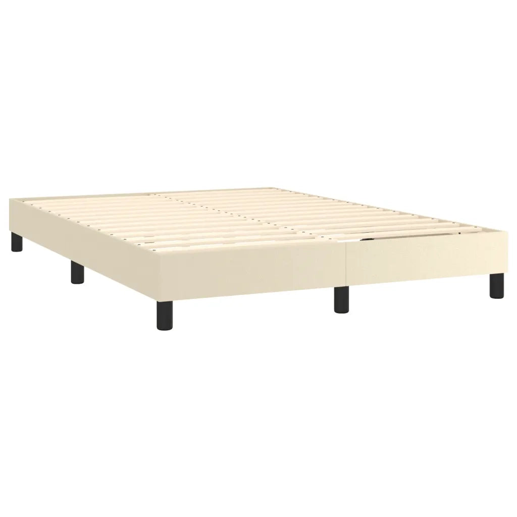 Struttura Letto a Rete a Molle Crema 140x190 cm in Similpelle 3120696