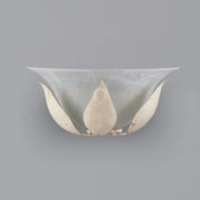 Applique in ferro laccato avorio con decorazione oro chiaro e vetro alabastro bianco 1 luce  Avorio  Oro Esse