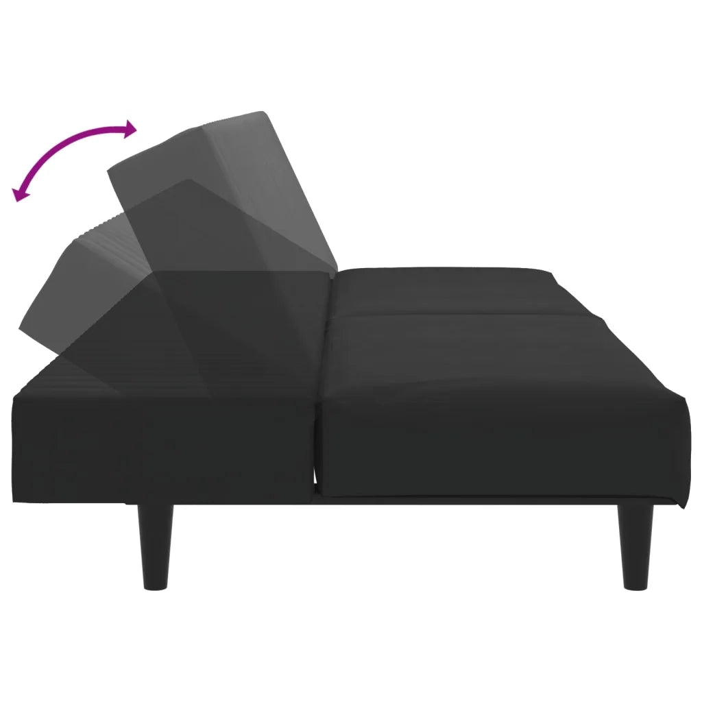 Set di Divani 2 pz Nero in Velluto