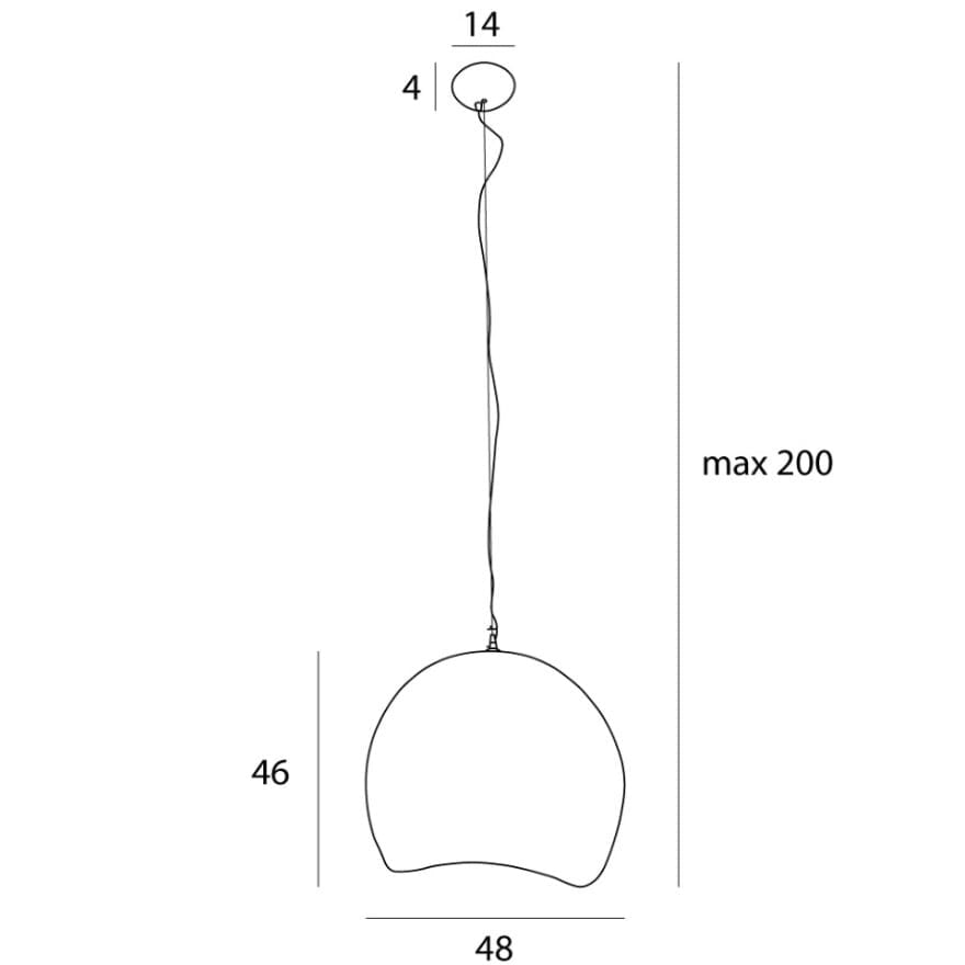 Sospensione Maxlight Pierre bianca resina Ø48 E27 15W