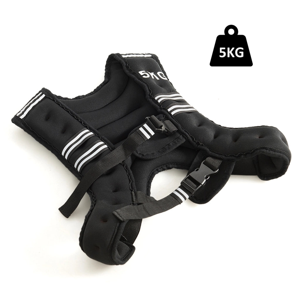 Gilet con pesi da 5kg per uomini e donne, gilet sportivo con pesi, con strisce riflettenti e cinghie regolabili