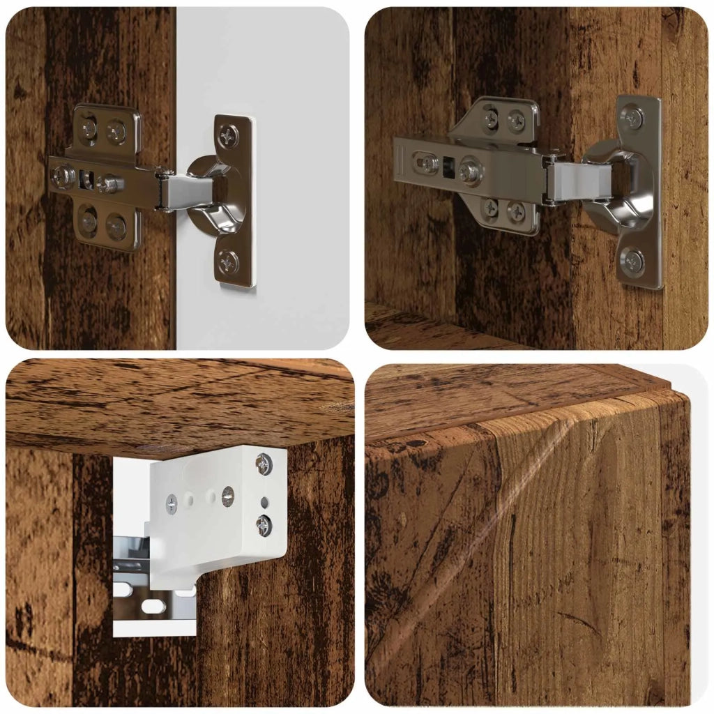 Mobiletto per specchio con porta Legno vecchio 59 x 17 x 55 cm 883372