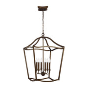 Lampadario Yarmouth rustico ottone anticato 6xE14 Feiss