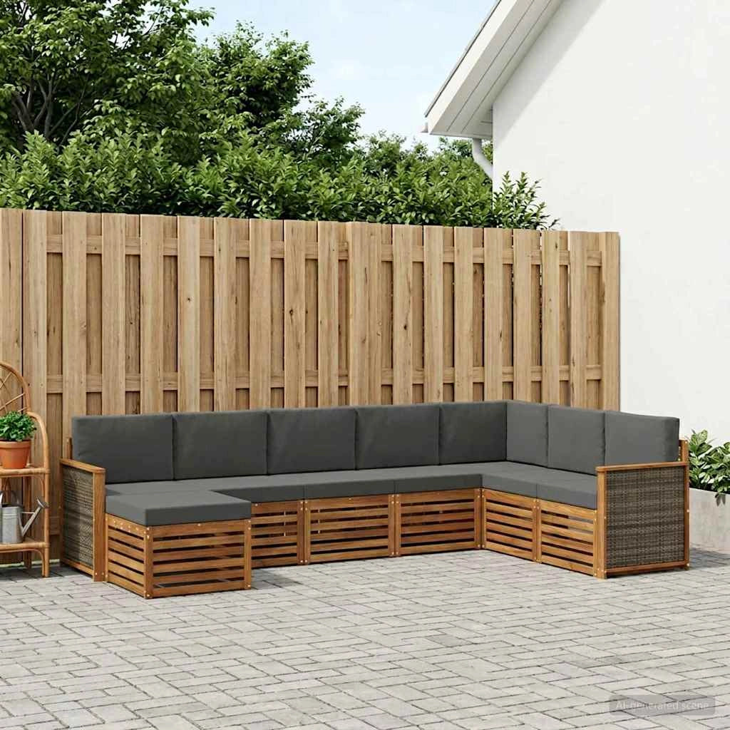 Set di divani da esterno 6 pz Naturale e Antracite 3384708