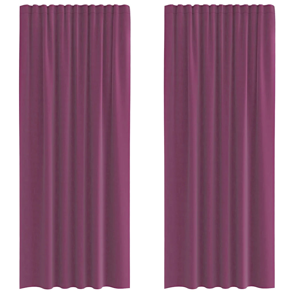 Tende in Voile con Tasche per Aste 2 pz Viola 4102204
