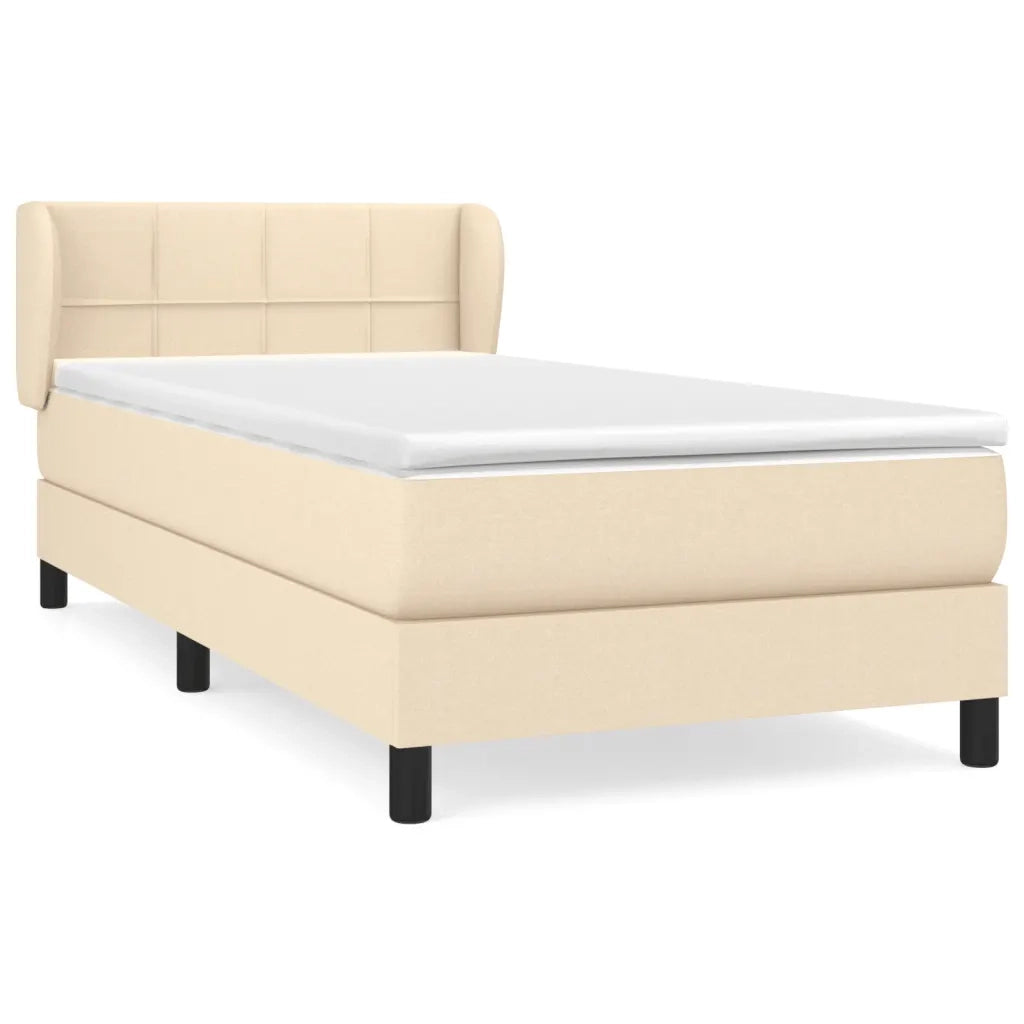 Giroletto a Molle con Materasso Crema 80x200 cm inTessuto
