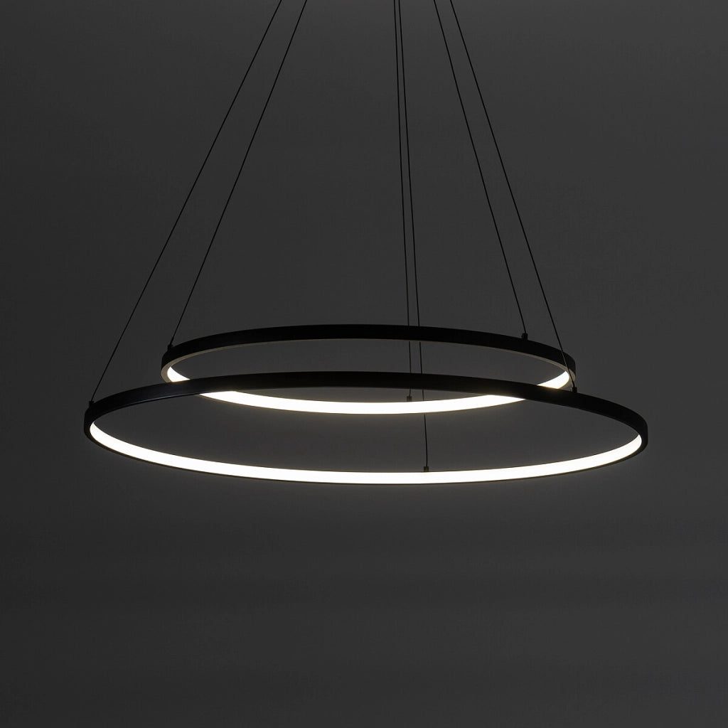 Lampada sospensione nera LED doppio anello Circolo Nowodvorski