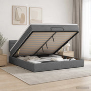 Letto ottomano con materasso Grigio Scuro 160 x 200 cm Tessuto 3456255