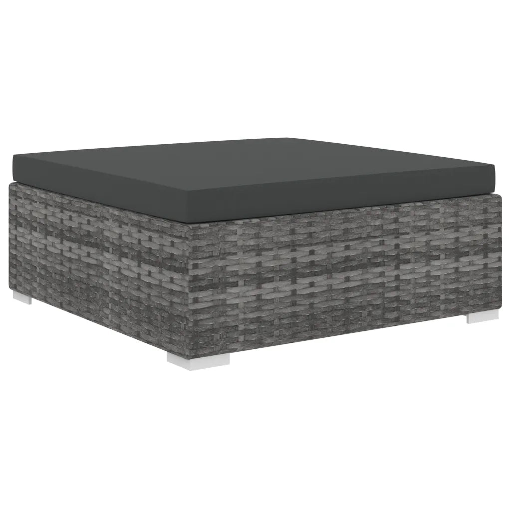 Set Divani da Giardino 10 pz con Cuscini in Polyrattan Grigio 48309