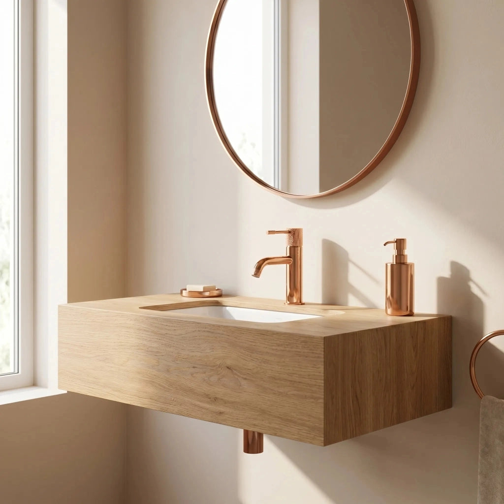 Rubinetto Da Lavabo Rea Venti Copper Low