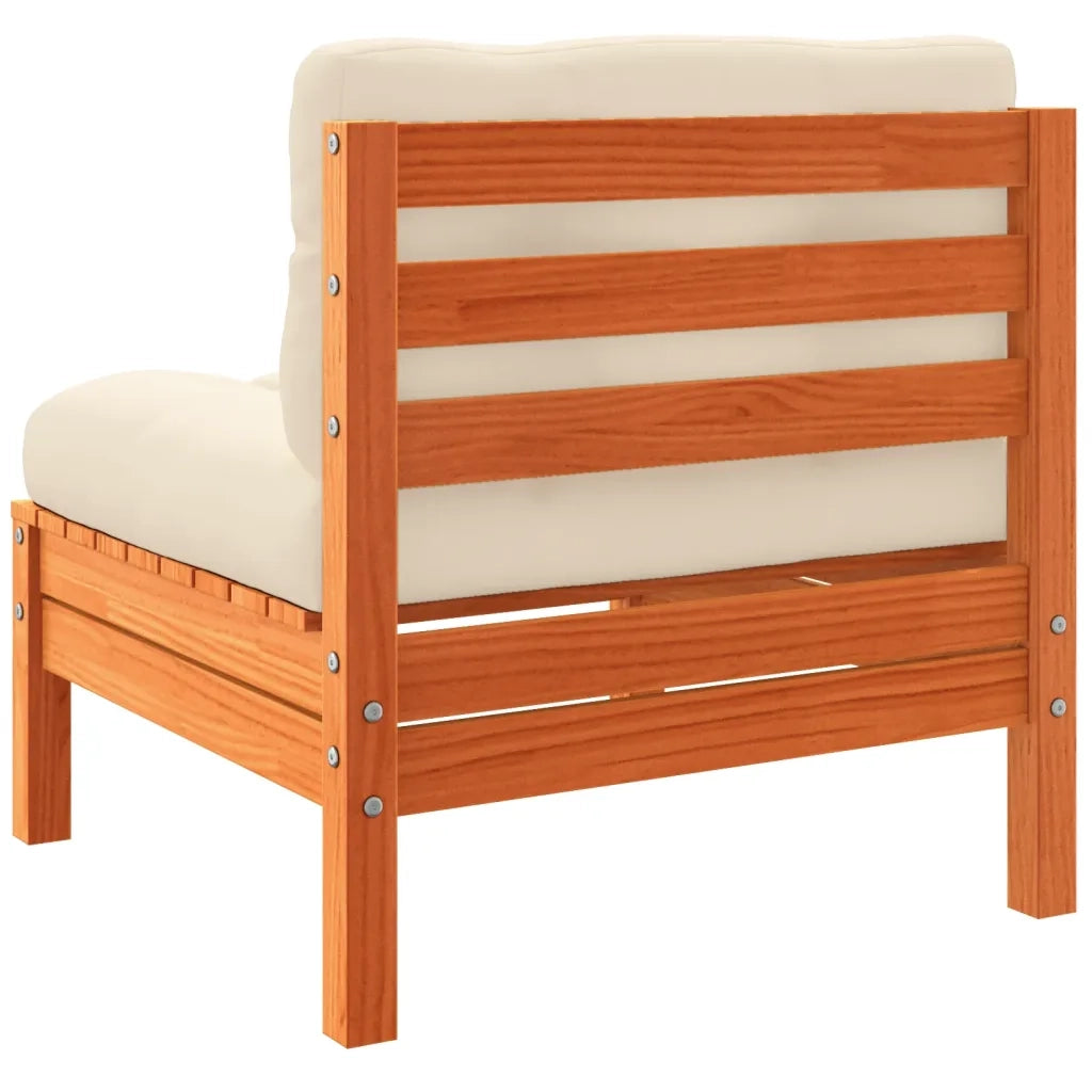 Set Divani Giardino 10pz con Cuscini Marrone Cera Massello Pino 3299600