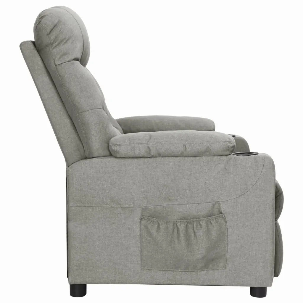 Poltrona Reclinabile in Tessuto Grigio Chiaro 339082