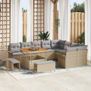 Set Divano da Giardino con cuscino 12 pcs Beige e Grigio Chiaro 3364117
