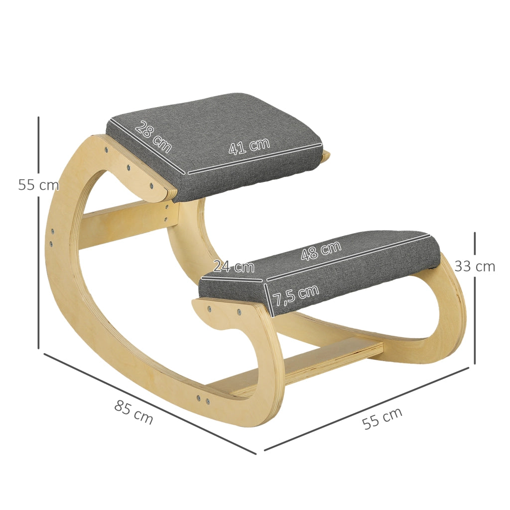 Sgabello ergonomico da ufficio a dondolo per ginocchia ¨C Minimal ¨C Grigio