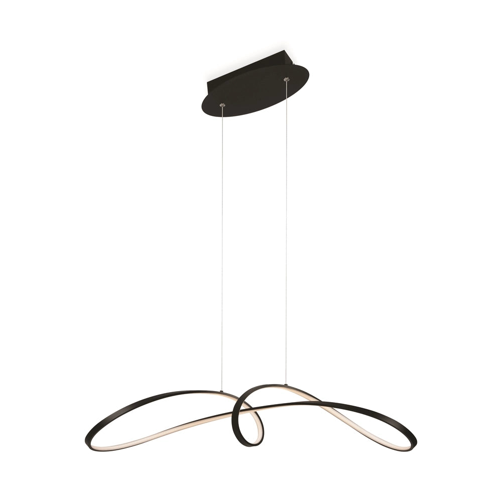Lampada a sospensione LED curva nera Maytoni Curve 42W