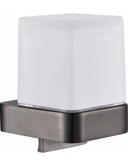 NIL Dispenser Sapone da Parete in Ottone Grigio Metallo e Vetro 200ml