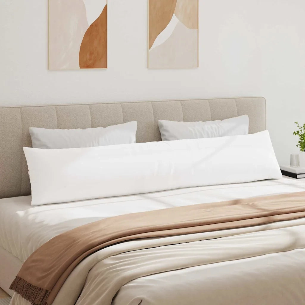 Cuscini da Divano 2 pz | Cuscini per sedie Bianco 200 x 40 cm Tessuto