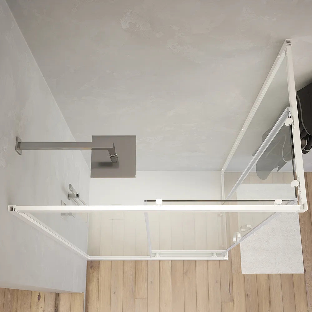 Box doccia angolare 70x90 cm trasparente 4 mm profili bianchi | Grenada
