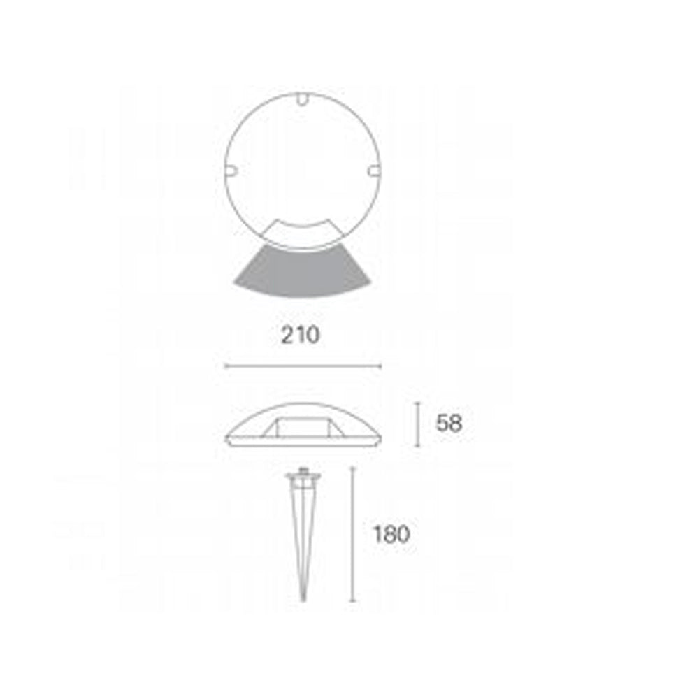 Segnapasso Esterno Moderno Upper Alluminio E Termoplastica Grigio Led 1W 4000K