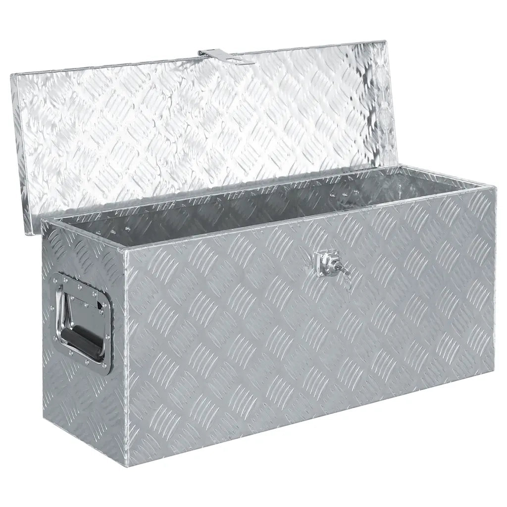 Cassetta in Alluminio 76,5x26,5x33 cm Argento 142938