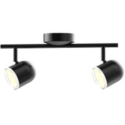 Applique/Plafoniera LED orientabile 2 luci nera 3000K Polux