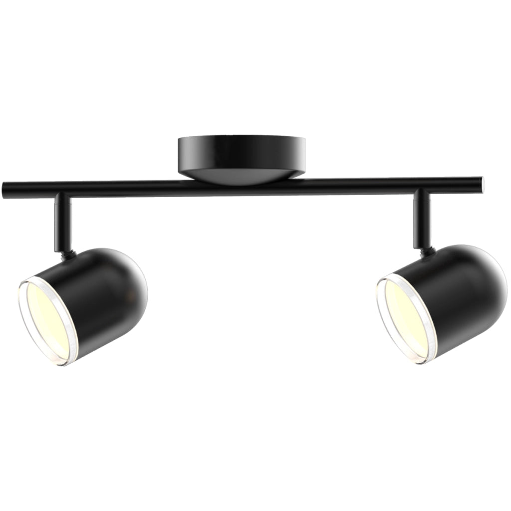 Applique/Plafoniera LED orientabile 2 luci nera 3000K Polux